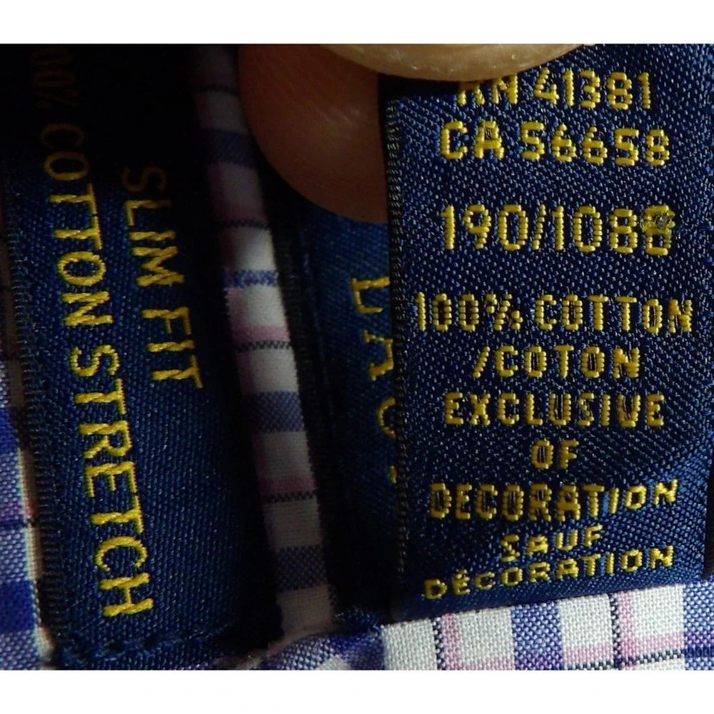 Polo Ralph Lauren Shirt Men XXL Slim Fit Plaid Check Long Sleeves Cotton Stretch
